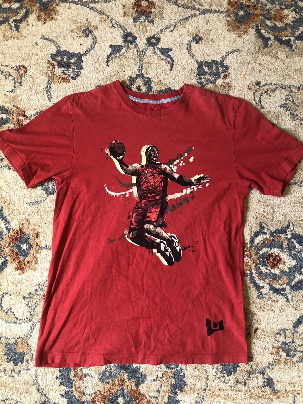 Jordan Dwayne Wade Nike T Shirt Red Jumpman Short Sleeve Menâs Size Medium